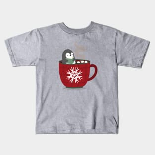 hot cocoa penguin Kids T-Shirt